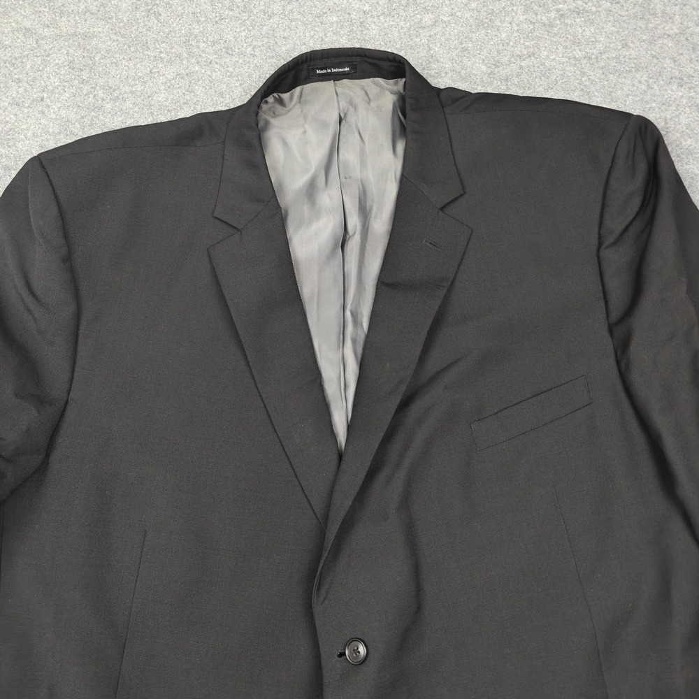 Pronto Uomo Blazer Mens 60L Big & Tall Black Wool Two Button Sport Coat Jacket - Picture 2 of 14